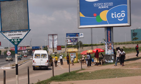 MDG Tigo sign in Accra, Ghana